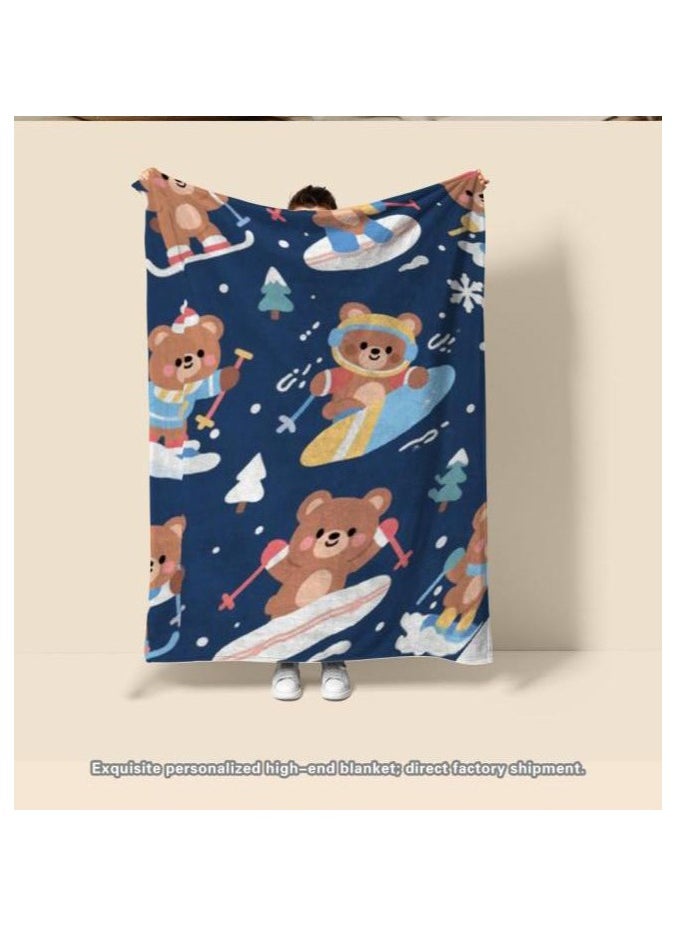 Flannel thin blanket (warm and comfortable, suitable for sleep, gaming, dust removal and sandproof) 150cm*200cm - 557