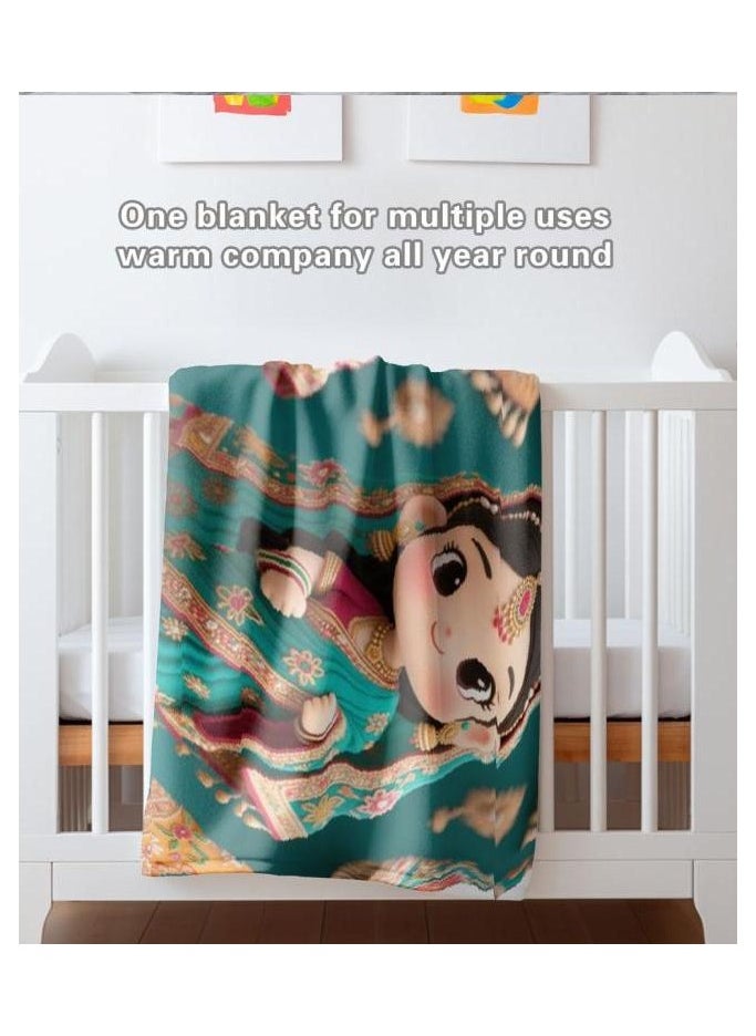 Children's or student cartoon flannel thin blanket (warm and comfortable, suitable for sleep, games) 100cm*150cm - 414