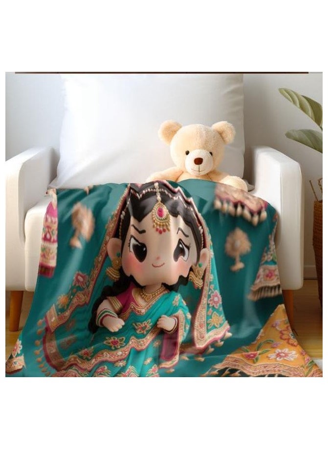 Children's or student cartoon flannel thin blanket (warm and comfortable, suitable for sleep, games) 100cm*150cm - 414