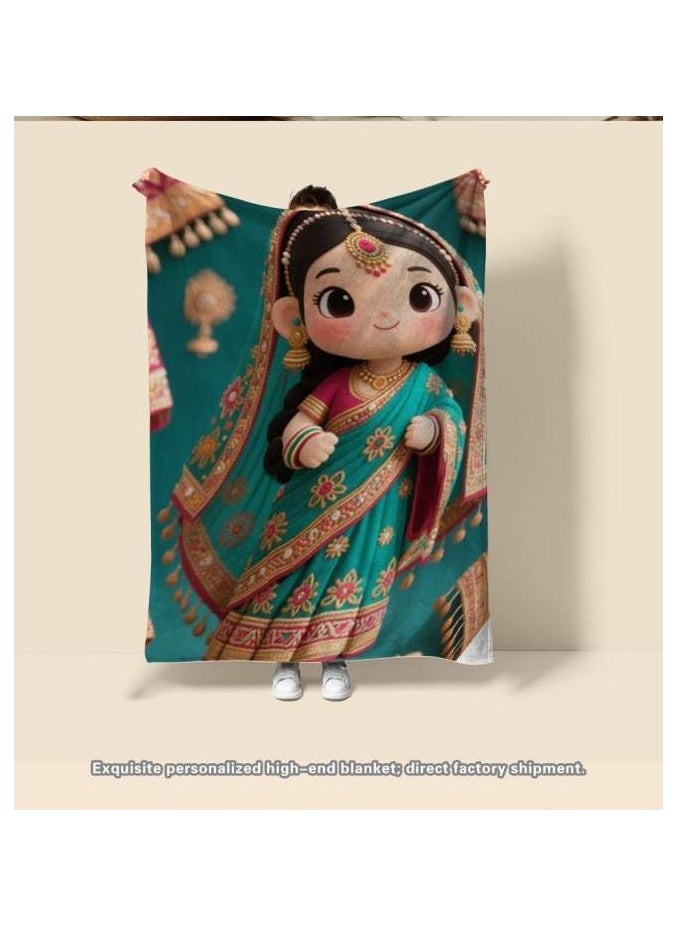 Children's or student cartoon flannel thin blanket (warm and comfortable, suitable for sleep, games) 100cm*150cm - 414