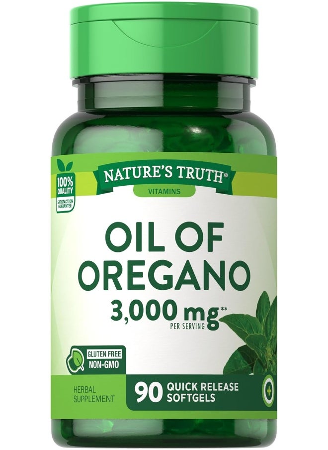 Oregano Oil Softgel Capsules | 90 Count | Contains Carvacrol | Non-GMO, Gluten Free | by Nature's Truth
