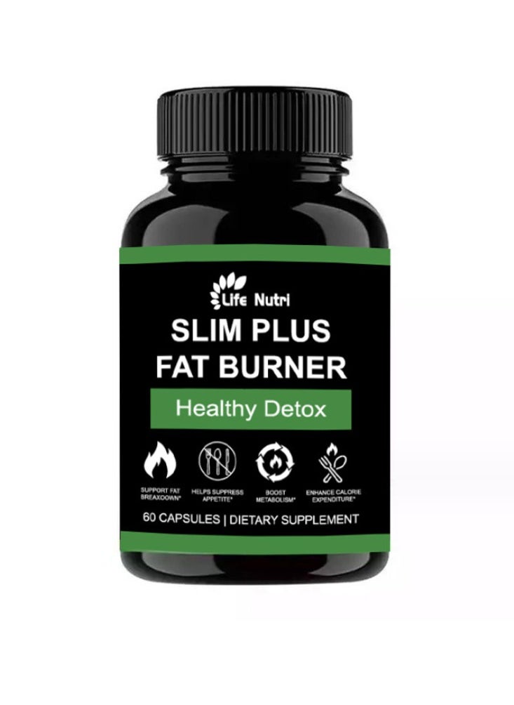Slim Plus Fat Burner – 60 Tablets | Advanced Weight Loss Supplement with Detox & Fat Burning Formula