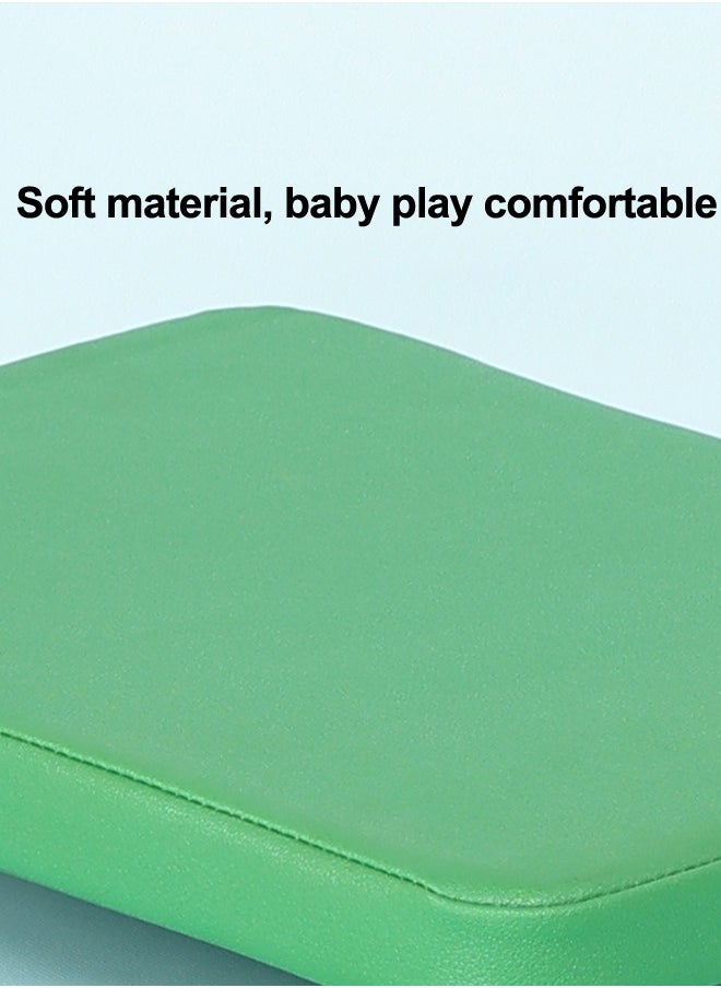 Green Indoor Scooter Board with Safety Handles for Kids Soft Floor Scooter Board with Rollers