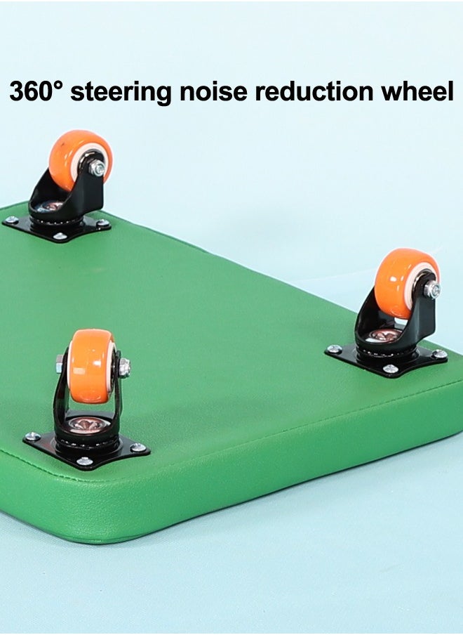 Green Indoor Scooter Board with Safety Handles for Kids Soft Floor Scooter Board with Rollers