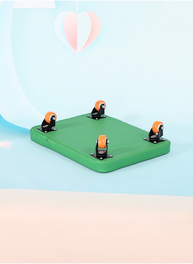 Green Indoor Scooter Board with Safety Handles for Kids Soft Floor Scooter Board with Rollers