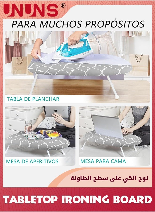 Tabletop Ironing Board,Folding Tabletop Ironing Board With Fixed Sleeve And Iron Holder,Portable Geometric Pattern Folding Mini Iron Board For Sewing,Household,Craft Room,Dorm
