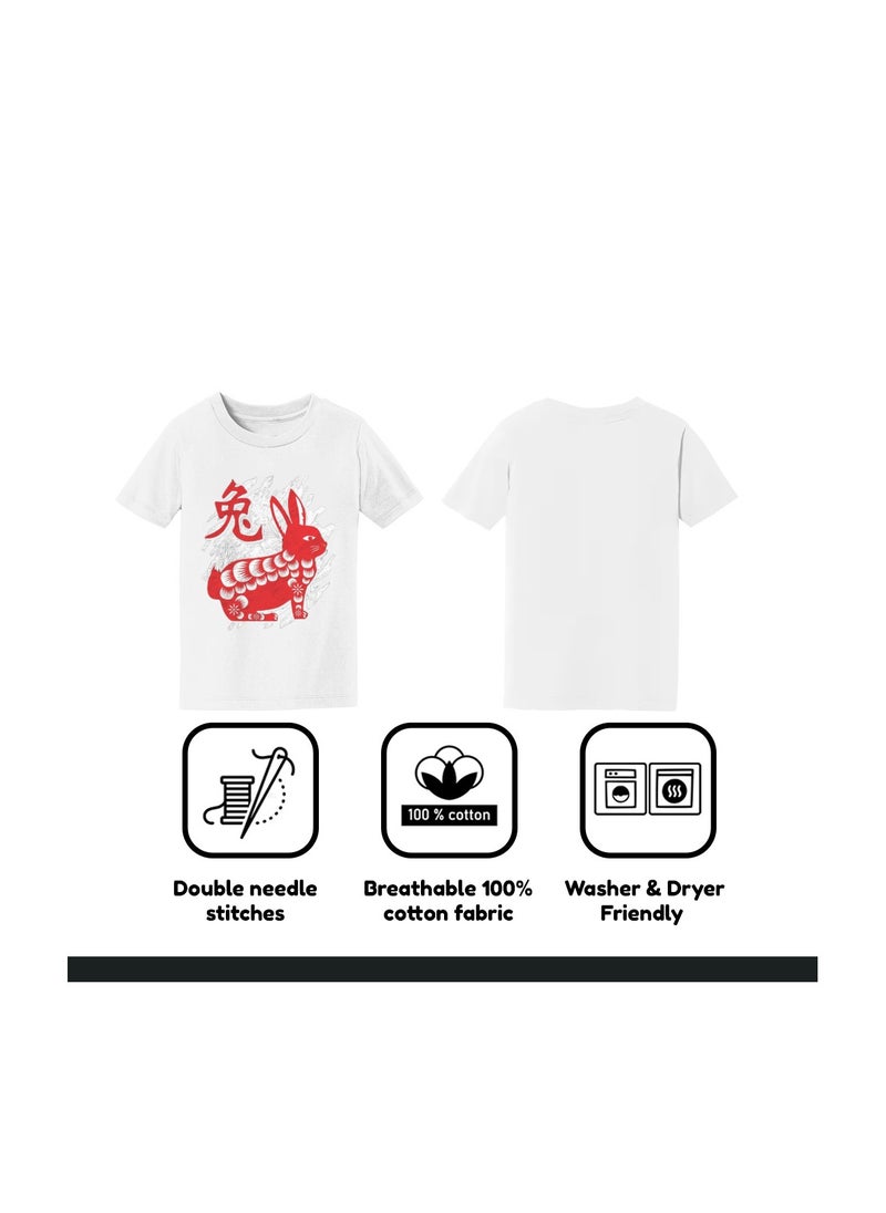 Chinese Zodiac Symbols T-Shirt For Women–Printed Design Short Sleeve Round Neck Cotton Tshirt–Comfortable And Stylish T-Shirt For Celebrations Day