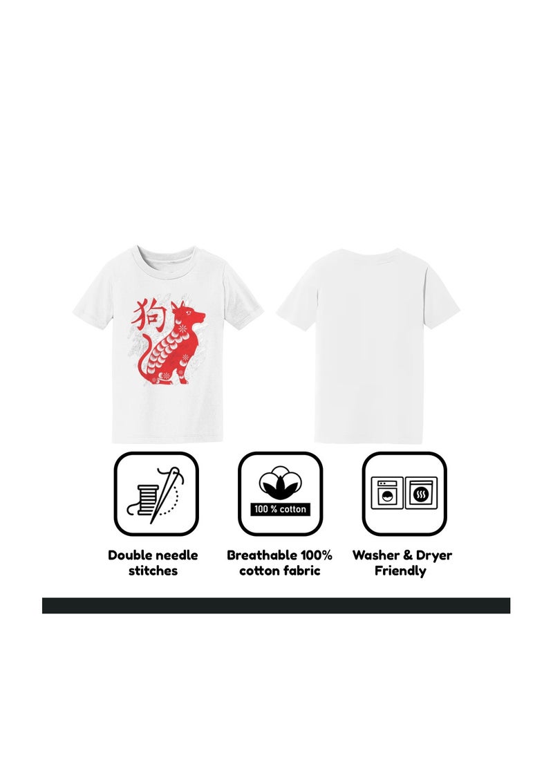 Chinese Zodiac Symbols T-Shirt For Women–Printed Design Short Sleeve Round Neck Cotton Tshirt–Comfortable And Stylish T-Shirt For Celebrations Day