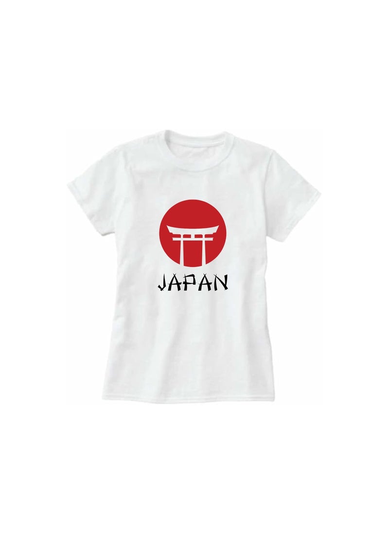 Japan T-Shirt For Women-Printed Adult Tshirt For Celebrating National Day Perfect For Holidays,Festive Events-Round Neck And Short Sleeve T-Shirt