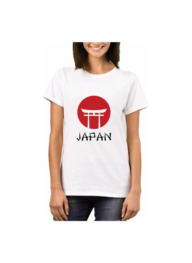 Japan T-Shirt For Women-Printed Adult Tshirt For Celebrating National Day Perfect For Holidays,Festive Events-Round Neck And Short Sleeve T-Shirt