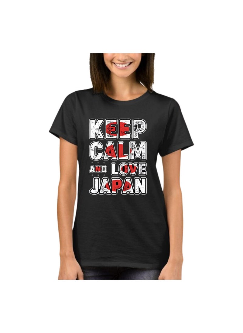 Japan T-Shirt For Women-Printed Adult Tshirt For Celebrating National Day Perfect For Holidays,Festive Events-Round Neck And Short Sleeve T-Shirt