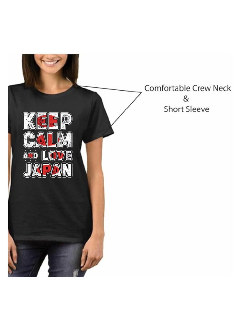Japan T-Shirt For Women-Printed Adult Tshirt For Celebrating National Day Perfect For Holidays,Festive Events-Round Neck And Short Sleeve T-Shirt