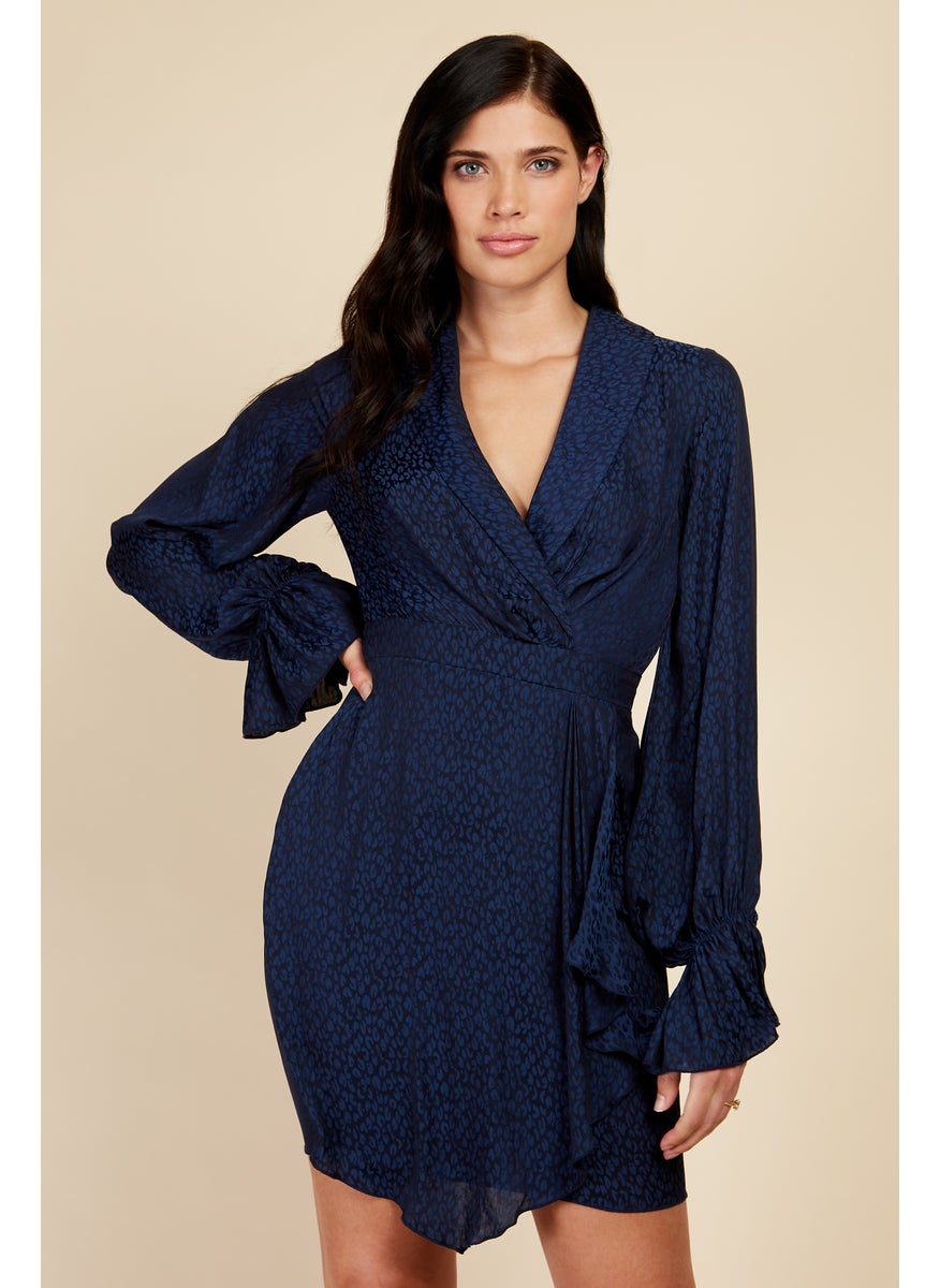 Balloon Sleeve Ruffle Detail Dress