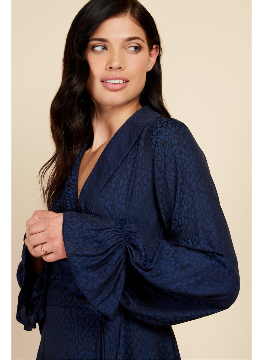 Balloon Sleeve Ruffle Detail Dress