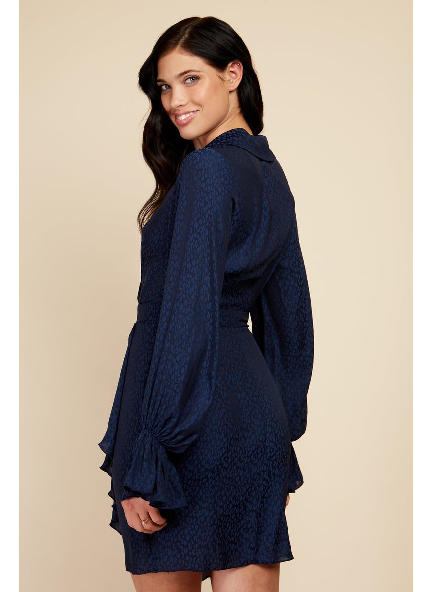Balloon Sleeve Ruffle Detail Dress