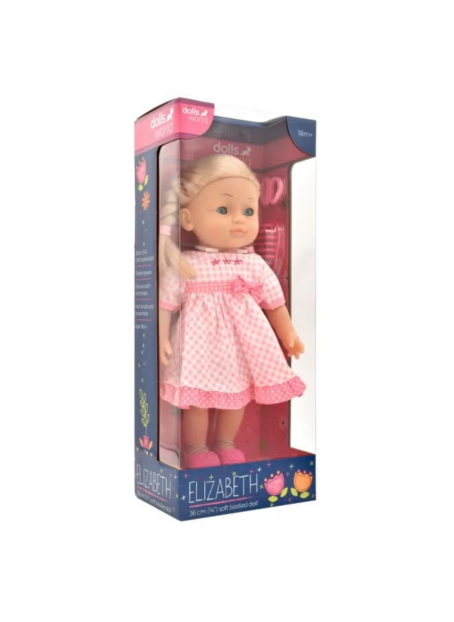 Elizabeth 36Cm (14IN) Soft Doll Slpng Eyes Outfit N Hair Accrys