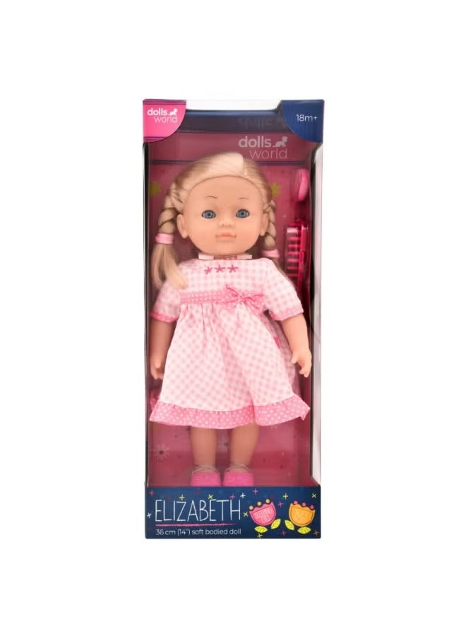 Elizabeth 36Cm (14IN) Soft Doll Slpng Eyes Outfit N Hair Accrys