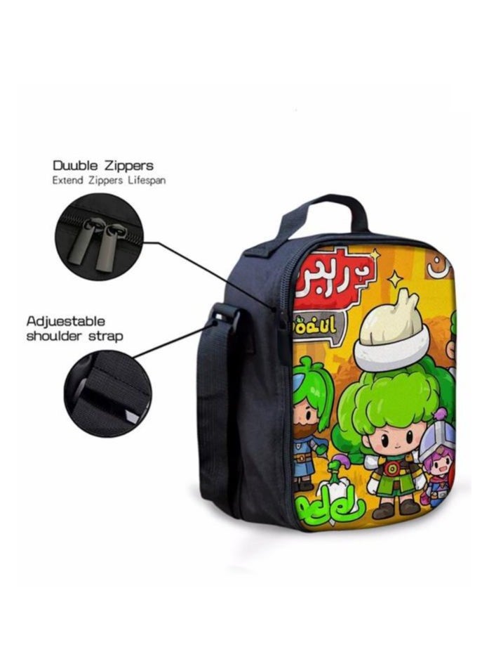 Three-piece set of cartoon characters (schoolbag, for students) - 260