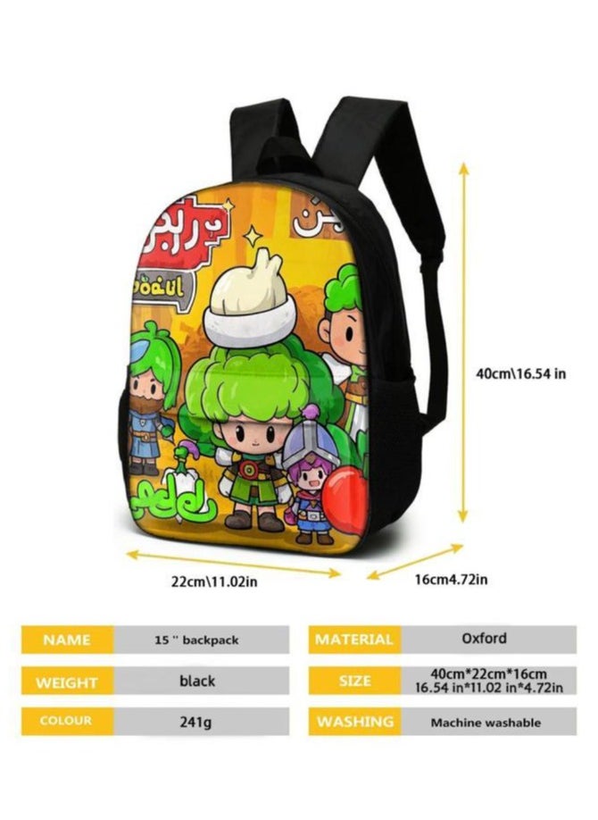 Three-piece set of cartoon characters (schoolbag, for students) - 260
