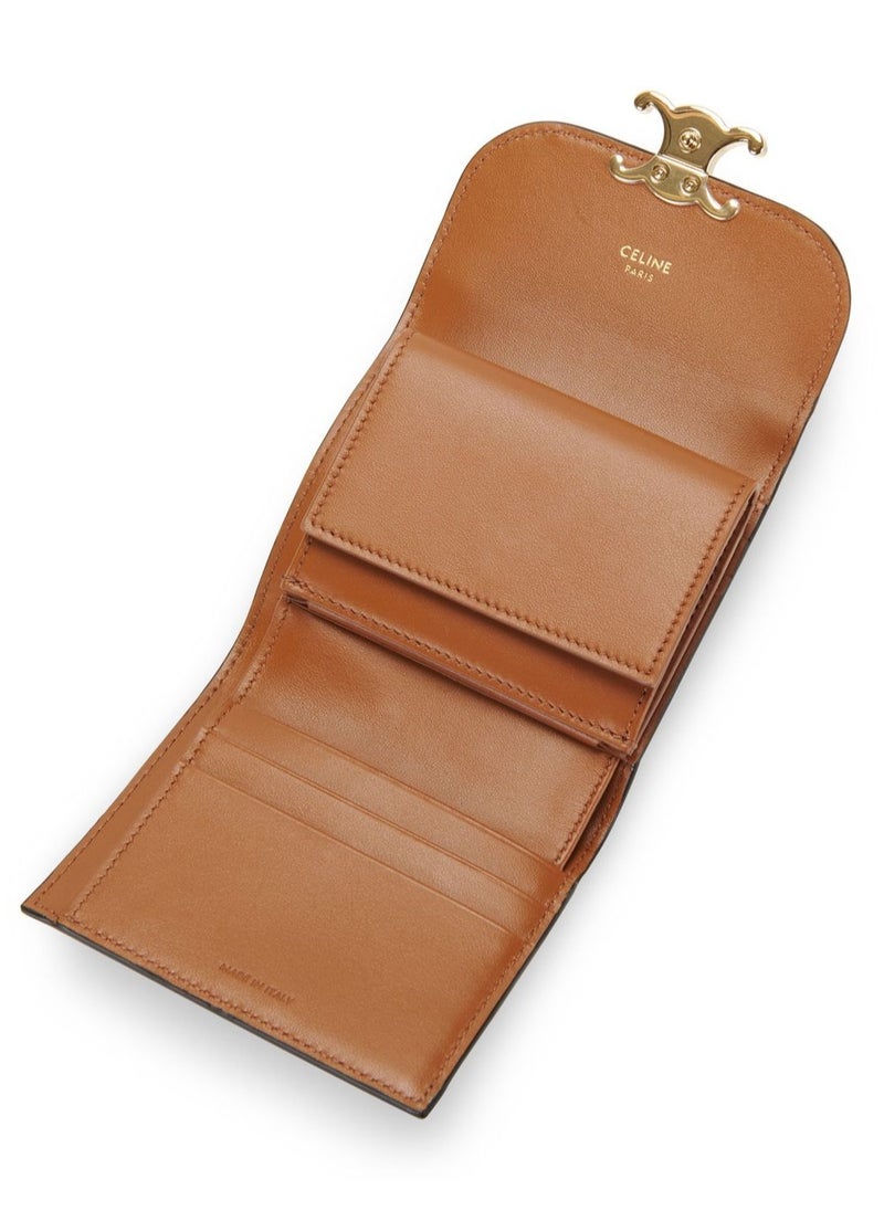 Small wallet Triomphe in textile and calfskin