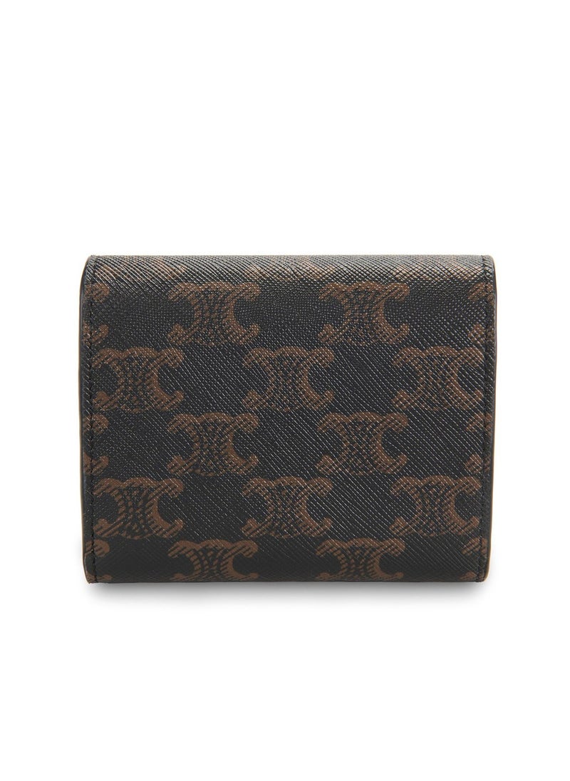 Small wallet Triomphe in textile and calfskin