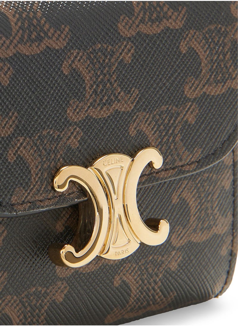 Small wallet Triomphe in textile and calfskin