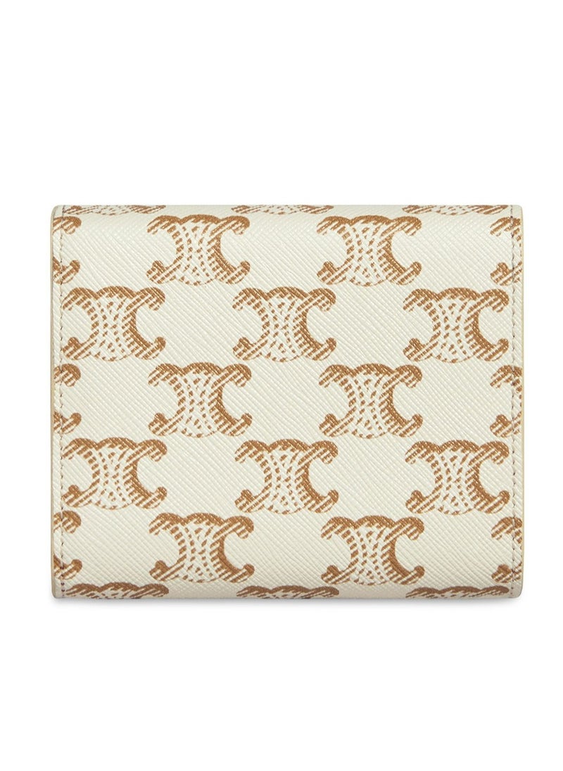 Small wallet Triomphe in textile and calfskin