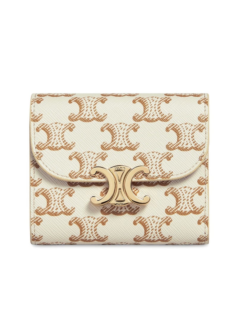 Small wallet Triomphe in textile and calfskin