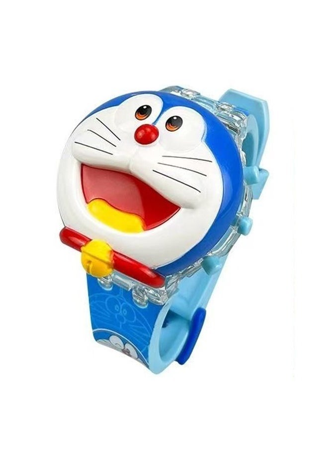 Cartoon Children's Watch, Children's Watch Toy with Light Effect, Kids Electronic Watch with Music, Flip-top Cartoon Watch for Kids