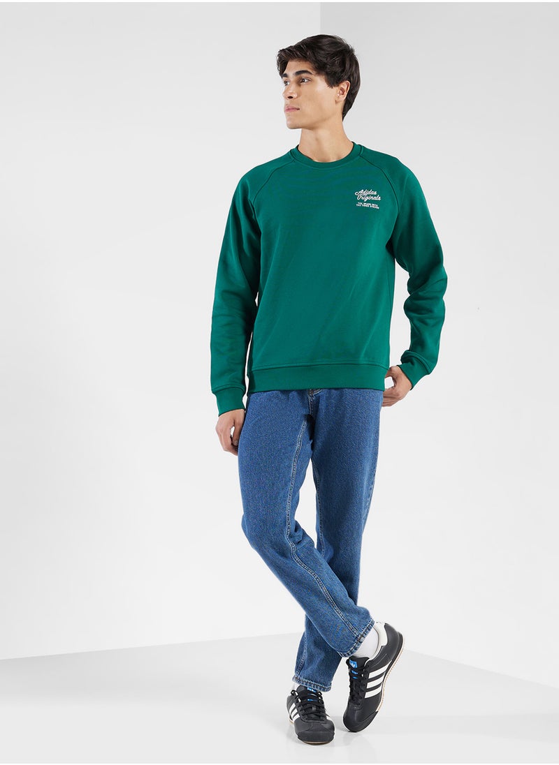 Diner Text Graphic Fleece Sweatshirt