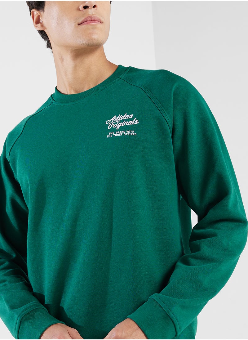 Diner Text Graphic Fleece Sweatshirt