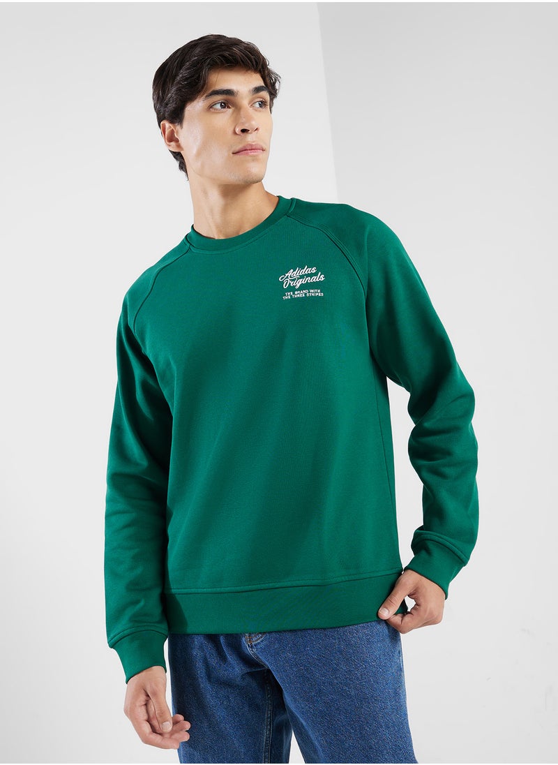 Diner Text Graphic Fleece Sweatshirt