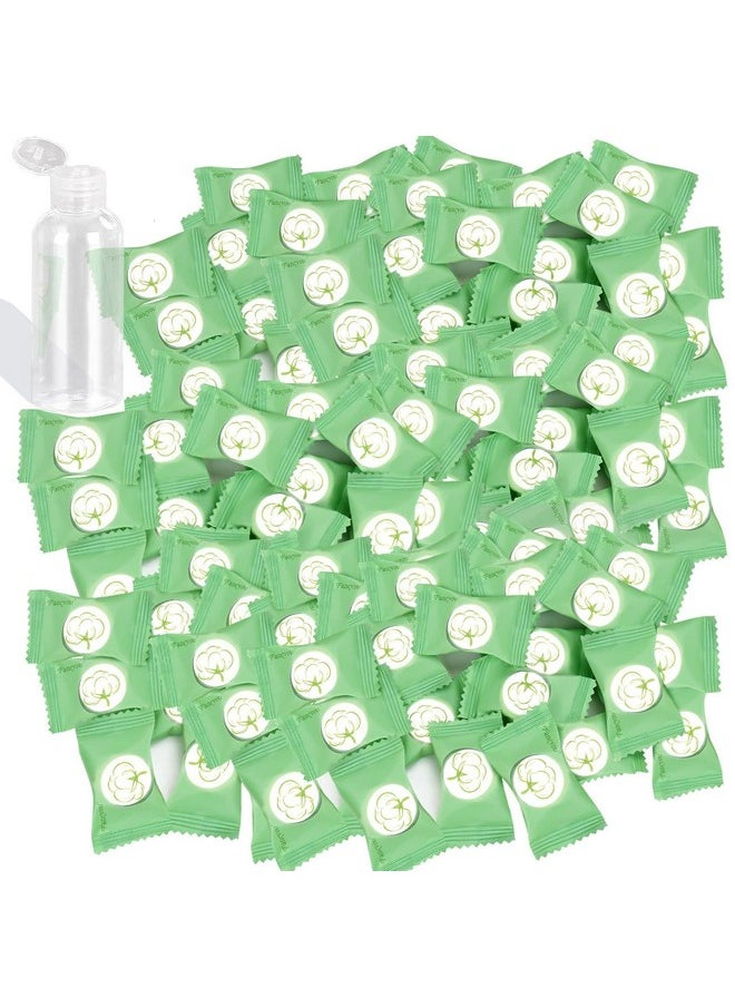 Fancyou Compressed Disposable Face Towel 300 PCS,Thicken Facial Cleansing Cloths Towelettes,Compact Portable Wash Cotton Wipes Tablets Coin Tissues for Beauty Salon Personal Care Travel Camping(Green)