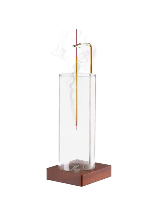 1 Pack Incense Holder for Sticks, Insence-Stick Holder Ash Catcher with Removable Glass 【Anti-Ash Flying】, Mess-Free Incense Burner Holder, Perfect for Meditation Yoga Relaxation, Home Decor