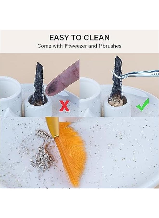 Incense Burner Holder, Palo Santo Holder, Sage Holder for Burning, Incense Holder for Sticks, Candle Holder, Ceramic Ash Catcher Tray for Meditation Yoga Room Home Decor (White)