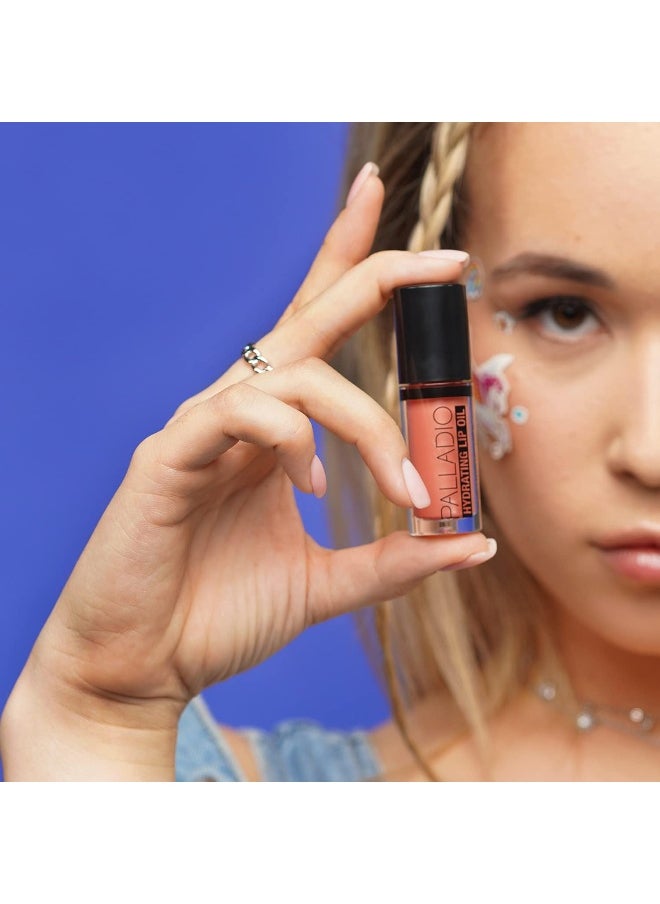 Hydrating Lip Oil Infused With Hyaluronic Acid, Non-Sticky Formula, Subtle Shine With Tinted Sheer Color, Liquid Lipstick, Prevents Chapped Lips, Vegan & Cruelty-Free | 0.13 Oz.