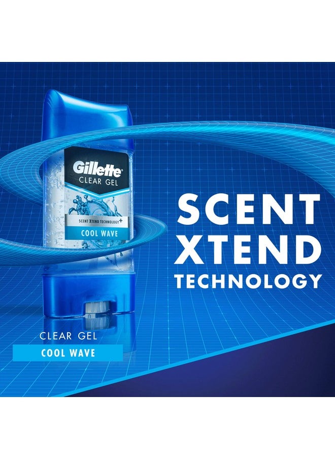 Gillette Antiperspirant Deodorant for Men, Cool Wave Scent, Clear Gel, 3.8 Oz (Pack of 3)