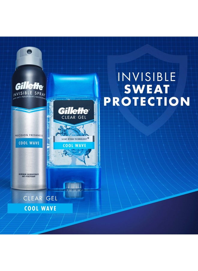 Gillette Antiperspirant Deodorant for Men, Cool Wave Scent, Clear Gel, 3.8 Oz (Pack of 3)