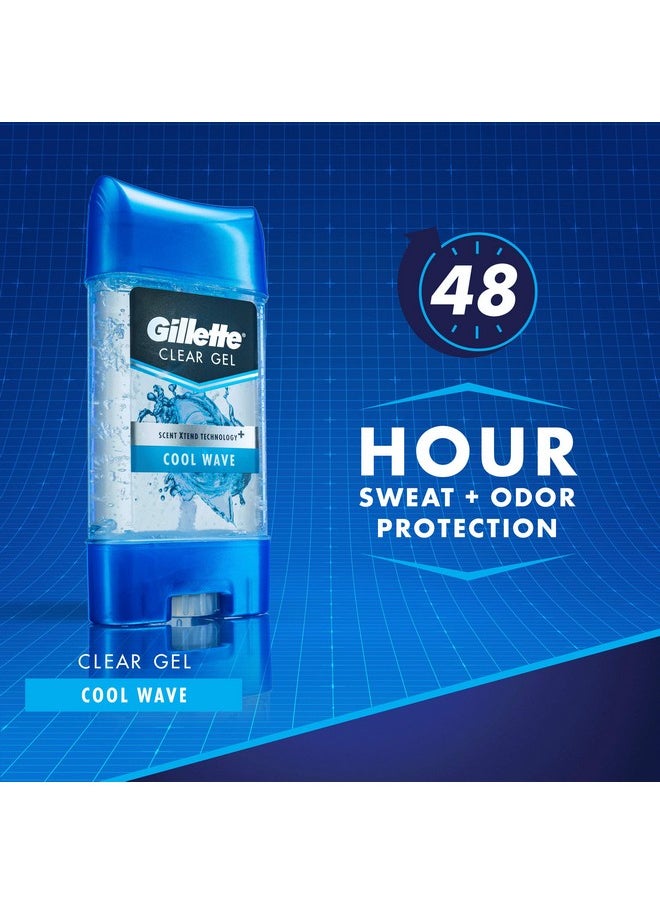 Gillette Antiperspirant Deodorant for Men, Cool Wave Scent, Clear Gel, 3.8 Oz (Pack of 3)
