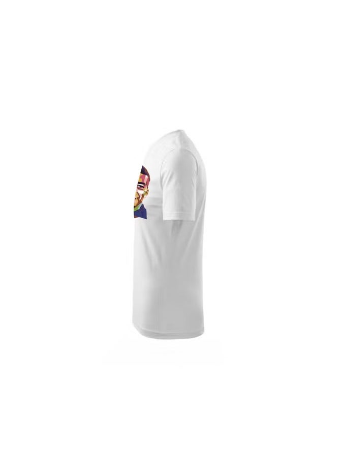 France Soccer Printed Round Neck Cotton T-Shirt For Sports Fan Unisex Adults And Kids White