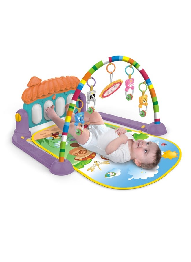 Educational Early Learning Newborn Multifunctional Handbag Baby Carpet Play Mat Portable Play Gym Mat With Hanging Bell