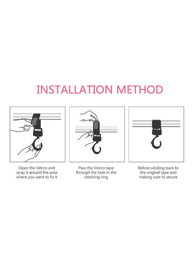 2-Piece Rotatable Large Bearing Stroller Hook
