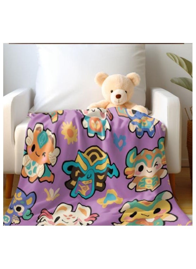 Children's or student cartoon flannel thin blanket (warm and comfortable, suitable for sleep, games) 100cm*150cm - 570