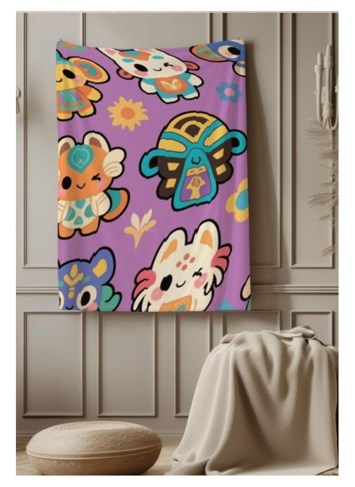 Children's or student cartoon flannel thin blanket (warm and comfortable, suitable for sleep, games) 100cm*150cm - 570