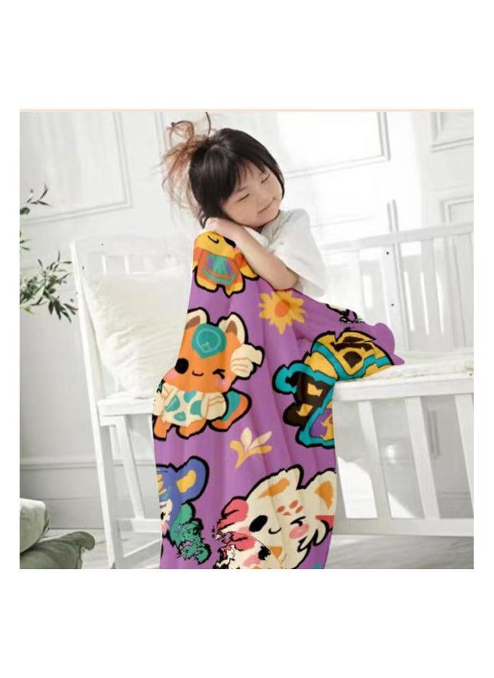 Children's or student cartoon flannel thin blanket (warm and comfortable, suitable for sleep, games) 100cm*150cm - 570