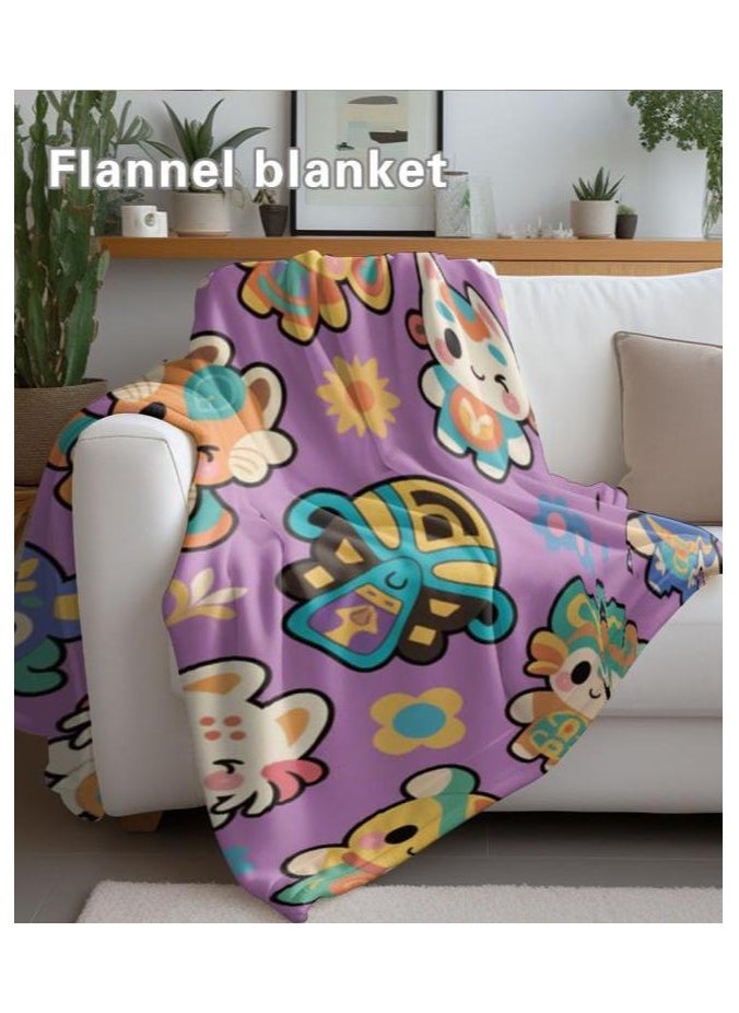 Children's or student cartoon flannel thin blanket (warm and comfortable, suitable for sleep, games) 100cm*150cm - 570