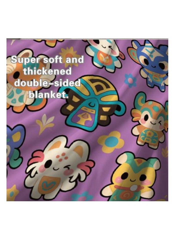 Children's or student cartoon flannel thin blanket (warm and comfortable, suitable for sleep, games) 100cm*150cm - 570