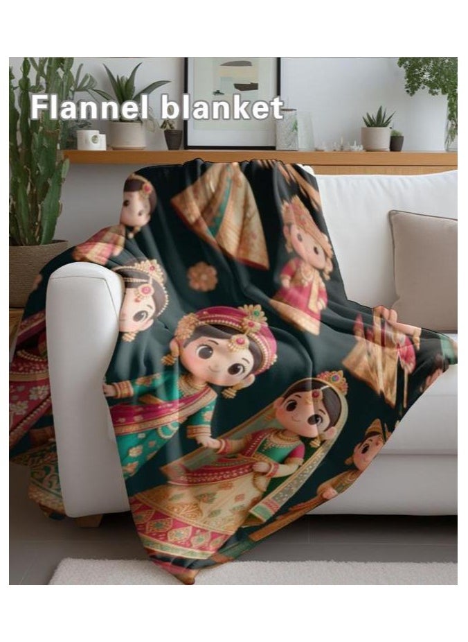 Flannel thin blanket (warm and comfortable, suitable for sleep, gaming, dust removal and sandproof) 150cm*200cm - 1091