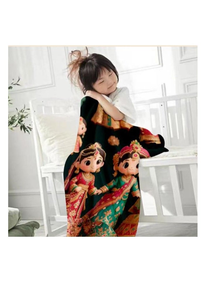 Flannel thin blanket (warm and comfortable, suitable for sleep, gaming, dust removal and sandproof) 150cm*200cm - 1091