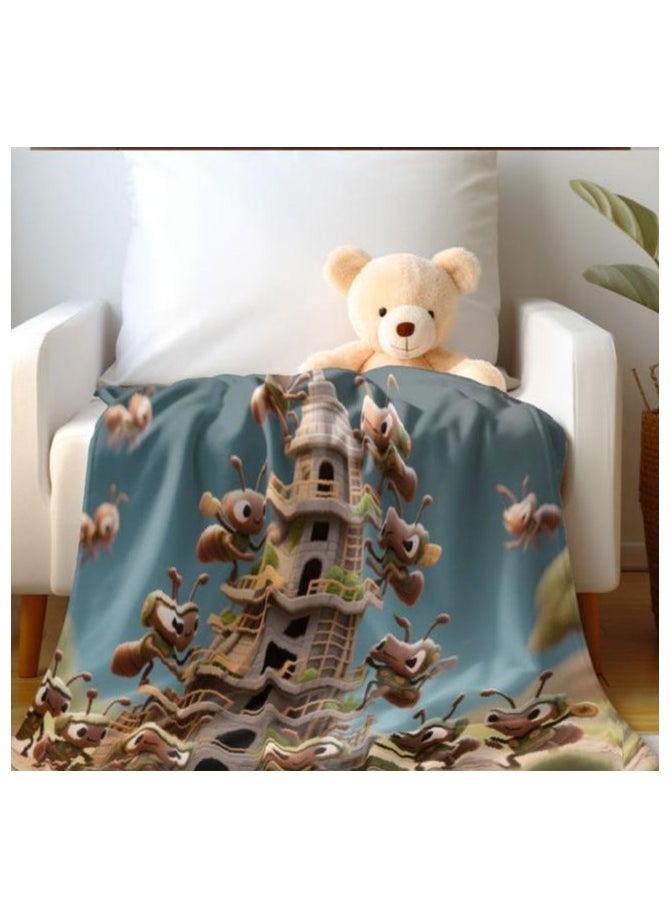Children's or student cartoon flannel thin blanket (warm and comfortable, suitable for sleep, games) 100cm*150cm - 566